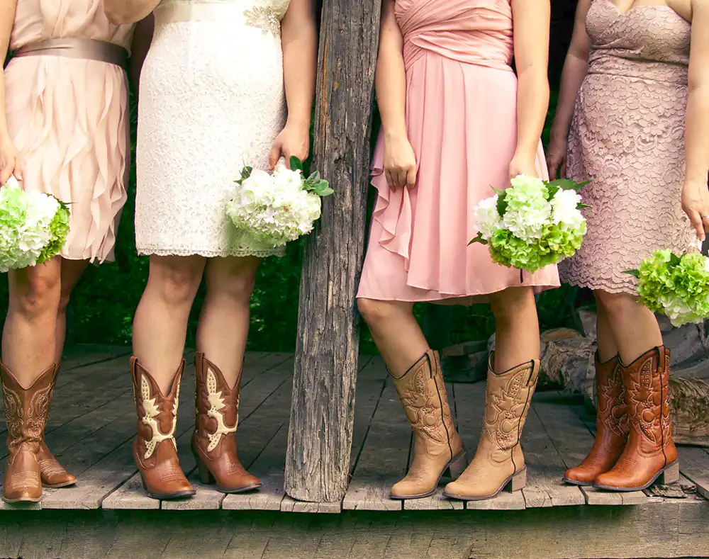 Brown boots paired with dresses