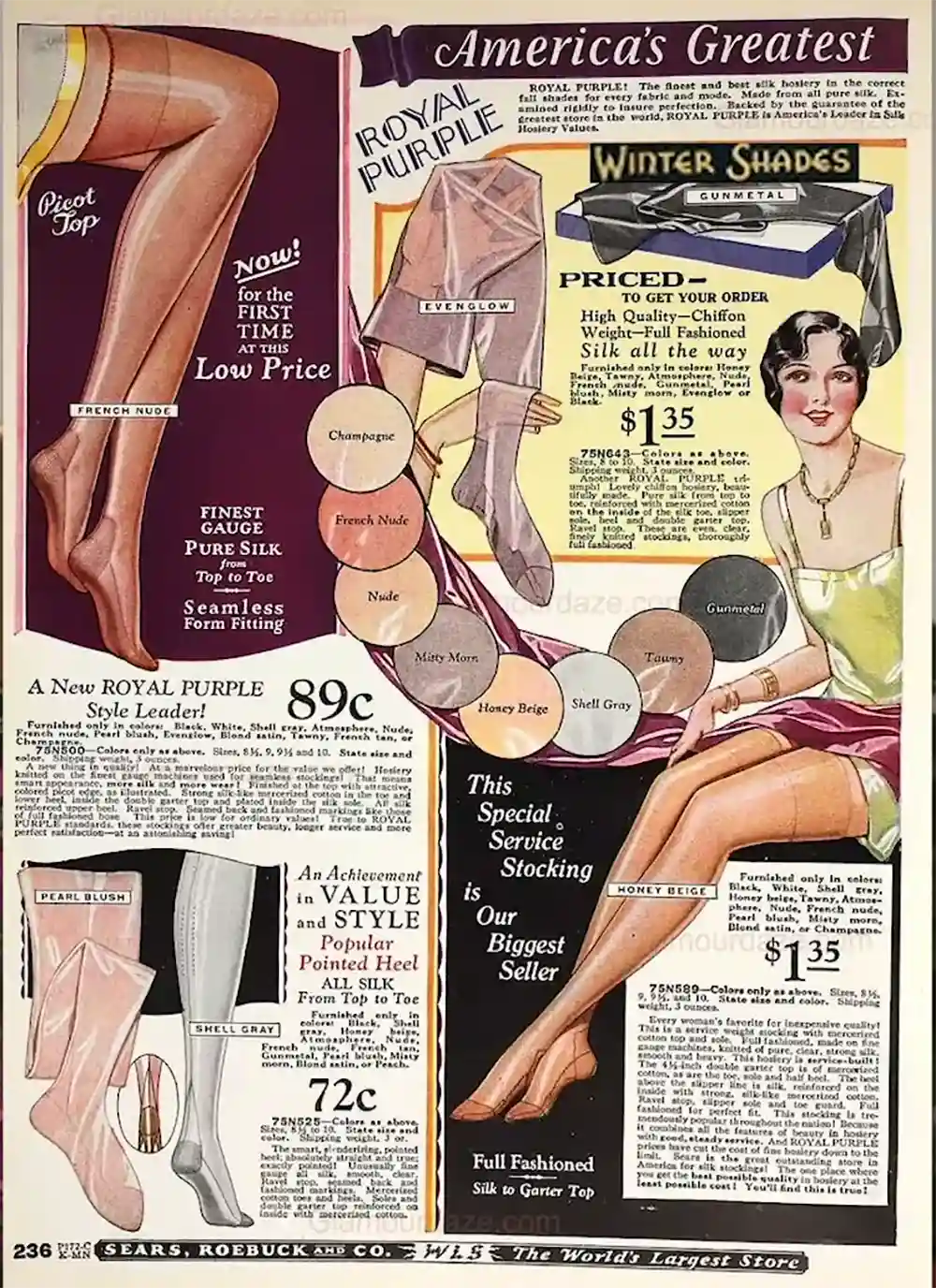 Old advertisement about girls' stockings