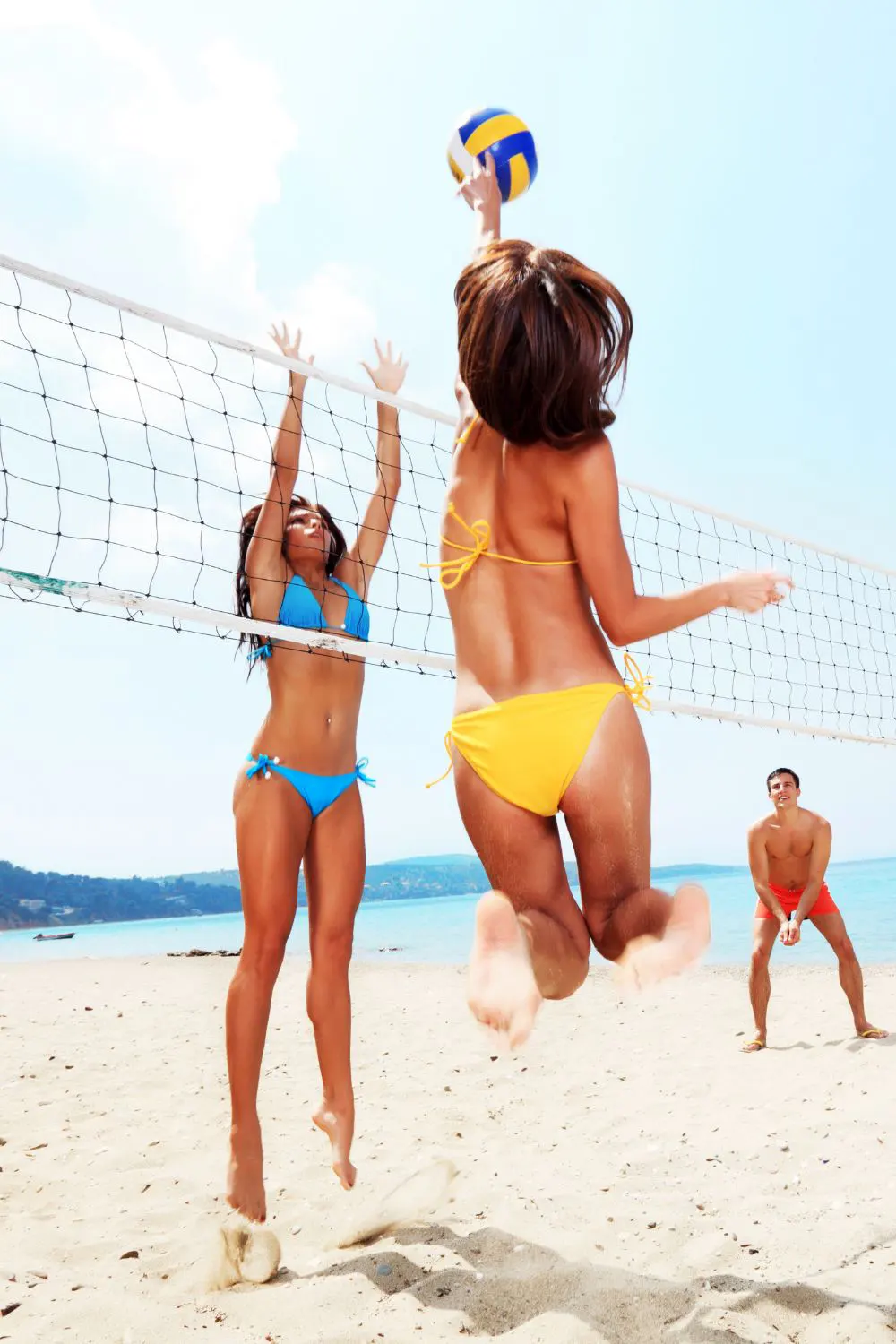 Female beach volleyball players