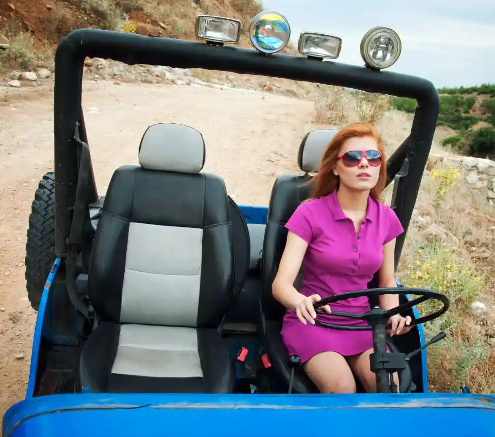 Woman off road driving