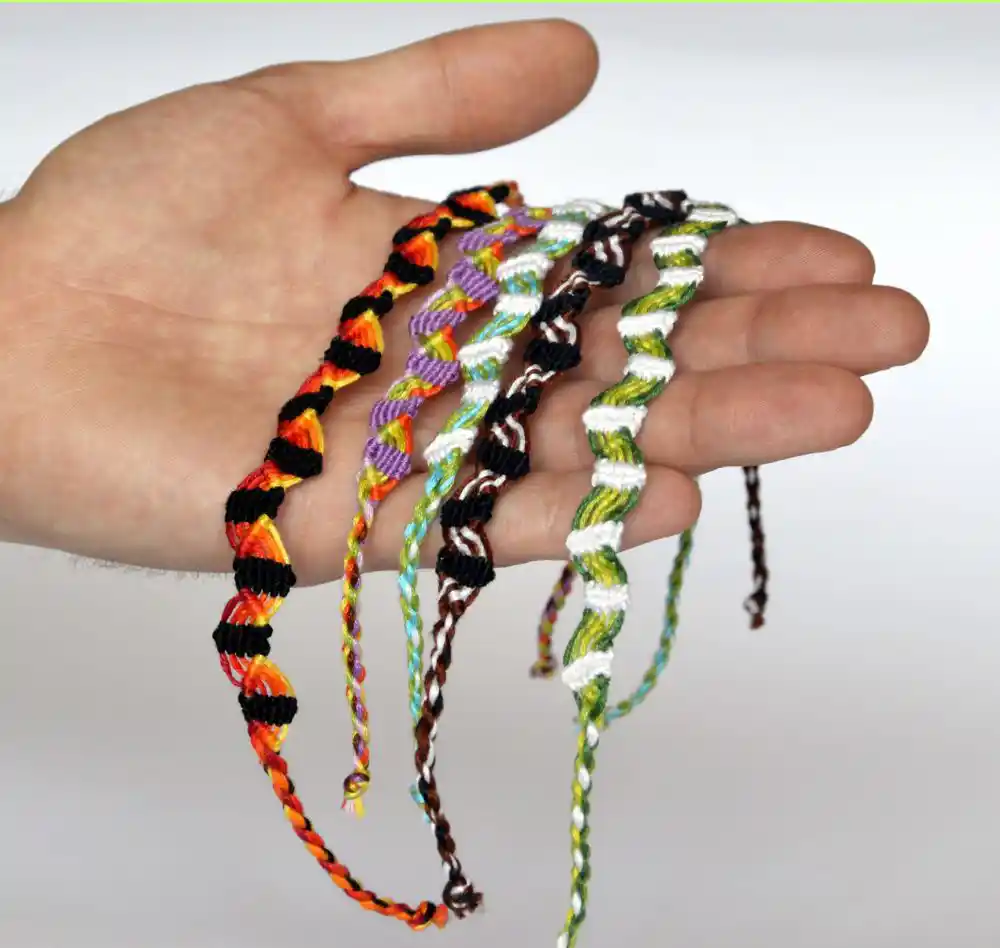 Friendship bracelets handmade from threads