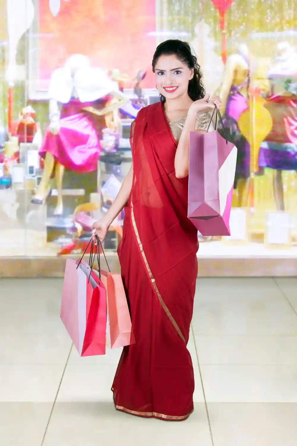 Indian Woman Shopping at Mall