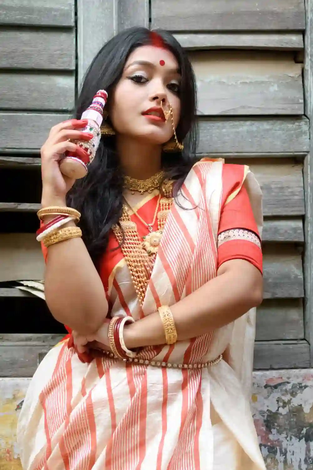 Indian woman wearing traditional Indian dress