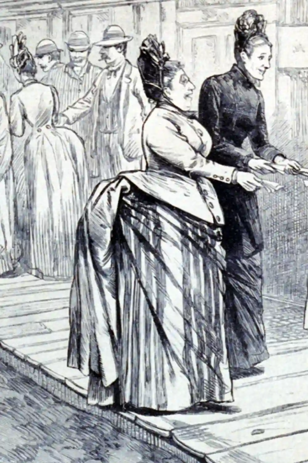 Women wearing bustles